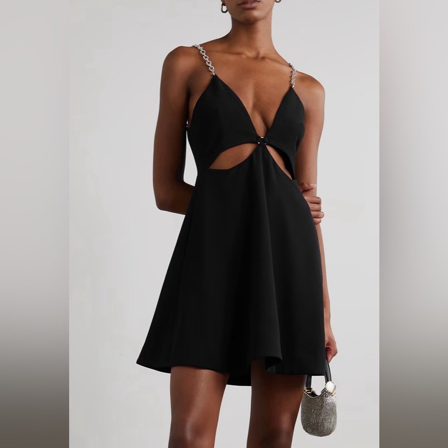 Simkhai Ellis Cutout Embellished Crepe Mini Dress